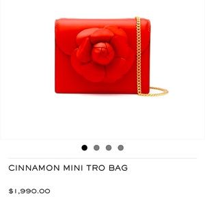 Brand new Oscar de la renta leather bag red adjustable gold chain retail 2000